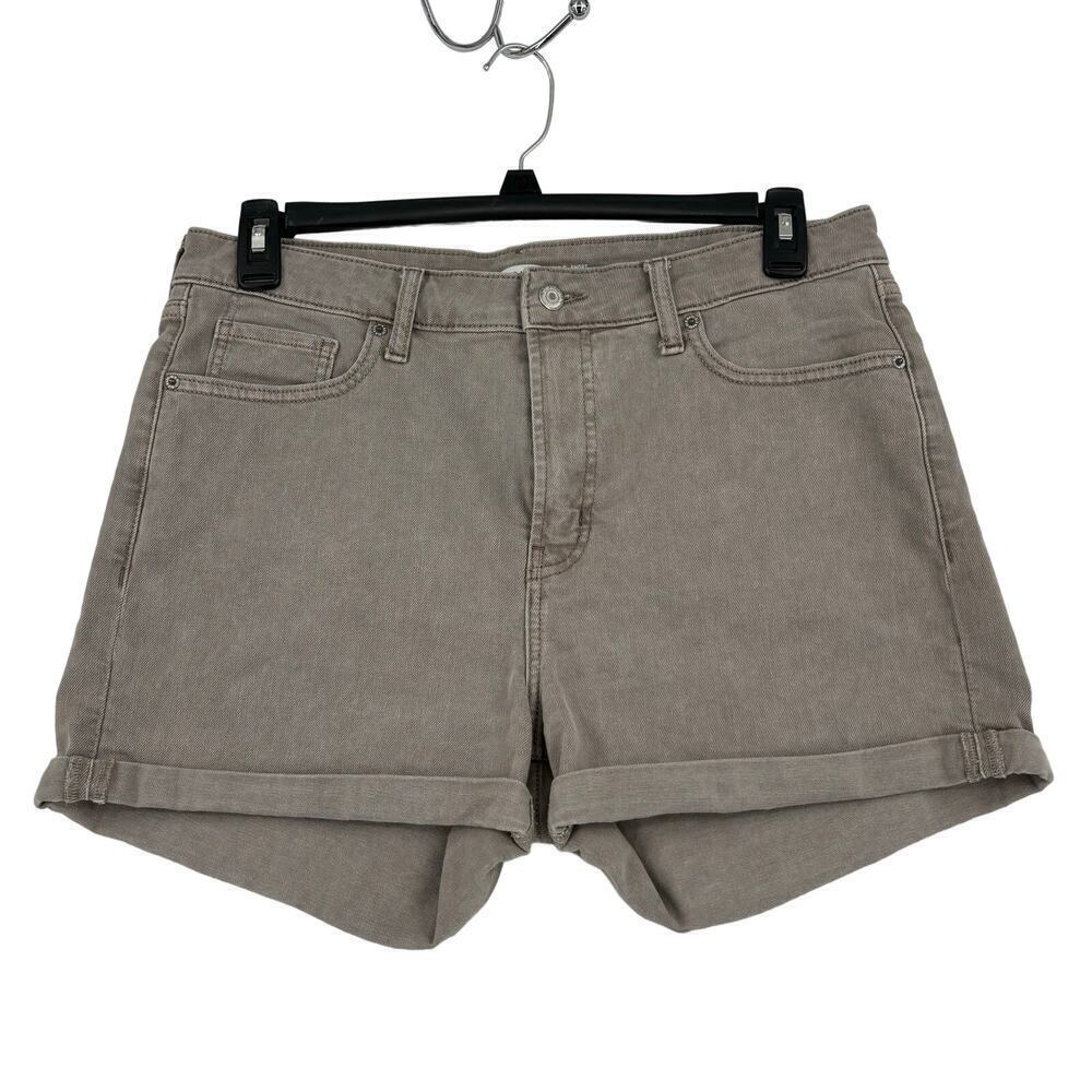 Old Navy OG High Rise Jean Shorts Womens‎ Size 14 Cuffed Gray Stretch Denim